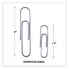 Universal Plastic-Coated Paper Clips, Assorted Sizes, Silver, PK1000 UNV21001